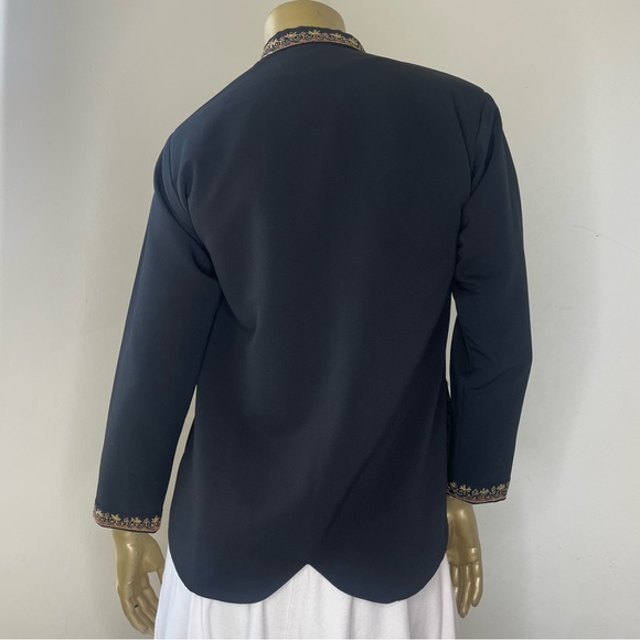 VINTAGE VISION 2000 EMBROIDERED RHINESTONE EMBELLISHED CROPPED CHINESE JACKET - Picture 4 of 5